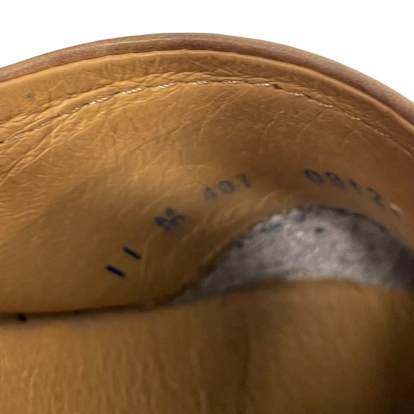 Lassen Tan Leather Slip On Wedge Platform Clog Mule Shoe Sz 11 M - Picture 12 of 12